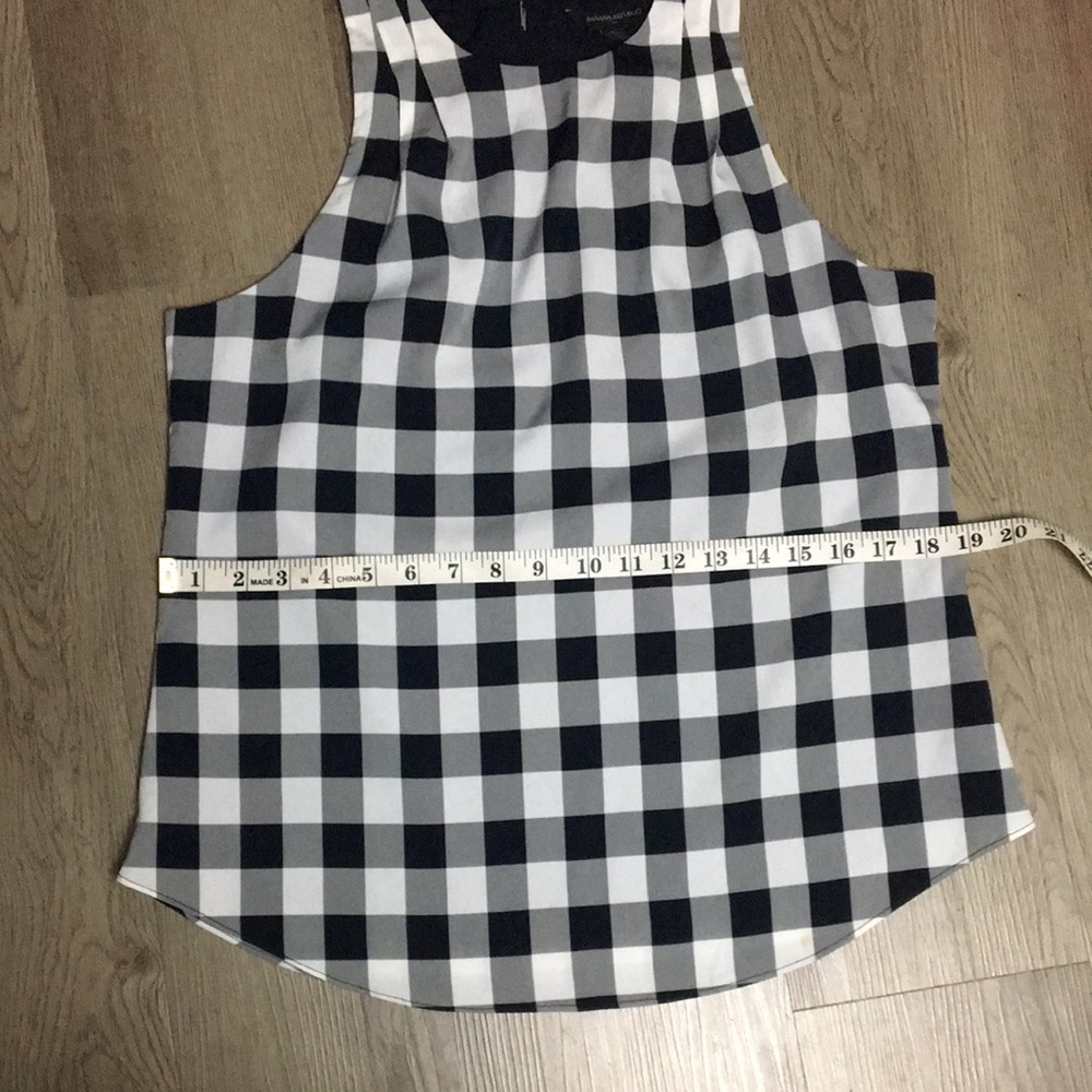 Banana Republic Womens Black and White Checkered Women Top (Size S) - Picture 12 of 14